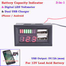 Cut the cork lid with a knife so that you don't have to open the lid when using the usb charger. 12v Lead Acid Battery Capacity Indicator Voltage Panel Meter Usb Charger Car Diy Buy At A Low Prices On Joom E Commerce Platform