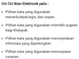 Check spelling or type a new query. Sebutkan Ciri Ciri Iklan Elektronik Brainly Co Id