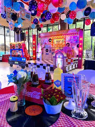 See more party ideas and share yours at catchmyparty.com #catchmyparty #partyideas #80sparty #80s. Diners Retro Night Party Birthday Party Ideas For Kids Retro Birthday Parties Retro Birthday Retro Party Themes