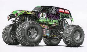 Grave Digger Monster Truck Art Monster Truck Coloring Pages Monster Truck Party