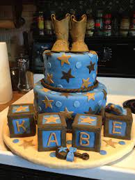 Cowboy Theme Baby Shower Cake