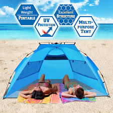 Portable camping shelter available on alibaba.com have different sizes and different amounts of height space made specifically for each unique kind of requirement. Strong Camel Easy Up Pop Up Instant Beach Tent Canopy Sun Shelter Blue Large Walmart Com Walmart Com