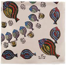Bedri Rahmi Table Cloth With Fish Patterns Home Kalamis Yazmalari Fish Patterns Pattern Embroidery Patterns