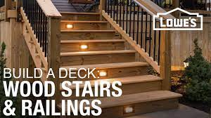 On a front step or stairs of a deck, there should always be a railing extending from the bottom of the stairs to the landing that is fully connected. How To Build A Deck Wood Stairs Railings 4 Of 5 Youtube