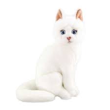 oturan beyaz pelus kedi 22 cm toyzz shop