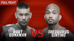 Buat penggila bela diri campuran tanah air tak ada salahnya untuk bernostalgia lagi terhadap pertandingan keras yang bertema perbaikan peringkat kelas flyweight antara aditya ginting menghadapi alfiandi di fight night 27, 9 maret 2019 lalu. Hd Rudy Ahong Gunawan Vs Theodorus Ginting One Pride Fn 30 Youtube