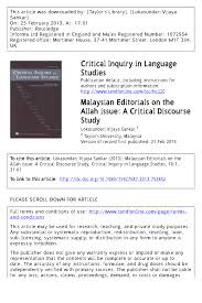Let your little one use their imagination and assist nurse peppa with her very own peppa pig medical case. Pdf Malaysian Editorials On The Allah Issue A Critical Discourse Study