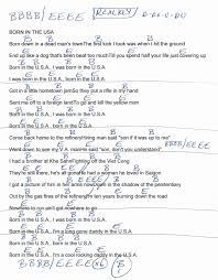 Born In The Usa Bruce Springsteen Guitar Chord Chart In B Real Key Guitar Chords Ukulele Chords Songs Ukulele Books