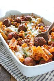 Meatball Pasta Bake Recipe Meatball Pasta Baked Pasta Recipes Meatball Pasta Bake