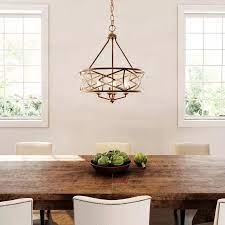 Home depot ceiling lights for dining room. Millennium Lighting 4 Light Vintage Gold Chandelier 2174 Vg The Home Depot In 2021 Farmhouse Dining Room Lighting Dining Room Light Fixtures Dinning Room Light Fixture