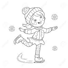 Help your child stay active and have fun. Coloring Page Outline Of Cartoon Girl Skating Winter Sports Coloring Book For Kids Royalty Free Cliparts Vectors And Stock Illustration Image 68107862