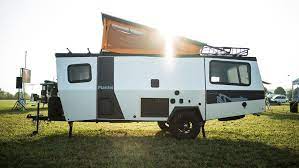 Compact Trailer Can Sleep 4 And Fit In Your Garage Lightweight Campers Camping Trailer For Sale Pop Up Camper Trailer