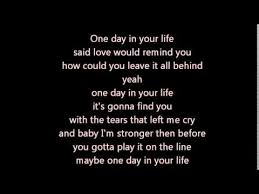 A day in the life (indonesian translation). Anastacia One Day In Your Life Lyrics Youtube