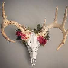 Deer Skull With Flowers For Western Or Boho Decor Deer Skull Decor Animal Skull Decor Skull Decor Diy