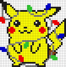 Christmas Lights Pikachu Kandi Pattern Perler Beads Christmas Perler Beads Pokemon Cross Stitch