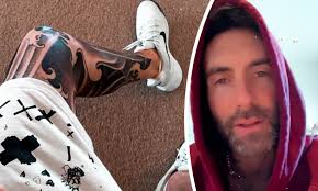 Get other latest updates via a notification on. Adam Levine Shows Off His Impressive Full Leg Tattoo That Took Three Days To Fully Finish Daily Mail Online