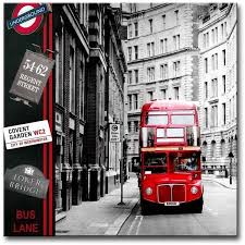 Black And White Canvas Pictures Of London Canvas Print Wall Art Painting For Home Decor London Street Scene Of 28 Liked On Polyvore Featuring Red Wall Art London Wall Art Framed Canvas Wall Art