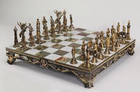 Sold Price Guiseppe Vasari Onyx Gilt Orientalist Chess Set Invalid Date Est Chess Set Gilt Chess