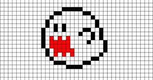 Boo Mario Pixel Art Pixel Art Grid Pixel Art Pixel Art Design