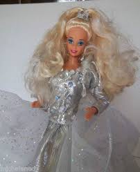 Vintage 1992 Happy Holiday Barbie Silver Pearl And Sequins Dress Stand Jewelry Ebay Dress Stand Sequin Dress Happy Holidays Barbie