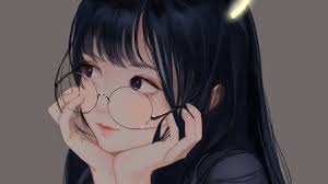 There's just so many girls in anime with dark hair, and they're all so darn lovable. Wallpaper Anime Girls Glasses Black Hair Long Hair Black Eyes Gray Background Purple Eyes 1920x1080 Francazo 1953263 Hd Wallpapers Wallhere