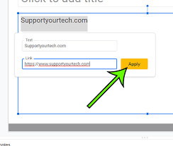 Now, we need to open the dialogue box to insert the link into. How To Add A Hyperlink On Google Slides Support Your Tech