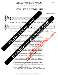 So in other words, do. One Little Brown Bird Lyrics Music Notes Inc Music You Can Read Kodaly Orff Solfeggio Solfege Elementary Music Literacy Curriculum Third Grade Children S Songs