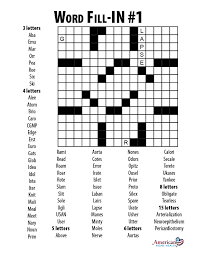 The set includes a word search, crossword, vocabulary, and coloring pages. Word Fill In Crossword Number One American Home Health S Blog