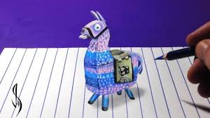 Step by step beginner drawing tutorial of the supply llama in fortnite. Drawing Fortnite Llama 3d Trick Art On Line Paper Youtube