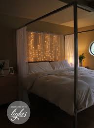 Diy headboards have gained mass appeal over the past few years. 19 Super Cozy Ways To Use String Lights In Your Home