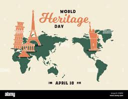 World Heritage Day Poster April 18 Monuments Illustration Vector Banner Stock Vector Image Art Alamy
