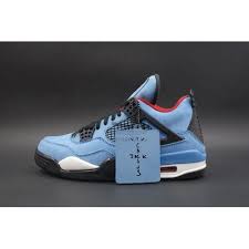 A combination of university blue, varsity red, black and white, designed by travis varsity red cactus jack logo on the heel of the left heel. Air Jordan 4 Retro Travis Scott Cactus Jack Blue Air Jordans Jordan 4 Jordans