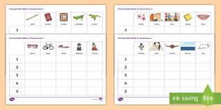 find and sink medial /s/ sound game