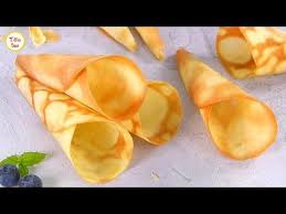 Homemade Ice Cream Cone In A Frypan Without Oven By Tiffin Box Crispy Waffle Sugar Cones Recipe Youtub Crispy Waffle Homemade Ice Cream Cone Homemade Ice