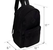 17" Kids Wholesale Backpacks in Black with a Padded Back - Bulk Case of 24  Bookbags