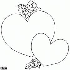 Valentine's day coloring pages & printables. Two Hearts Decorated With Flowers For Saint Valentine S Day Colouring Page Valentines Day Coloring Valentines Day Coloring Page Rose Coloring Pages