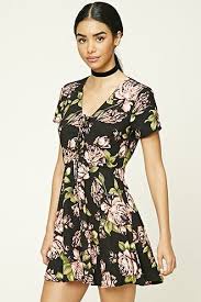 Black Flower Dress Forever 21 Fit And Flare Dress Short Dresses Tight Short Dresses Casual