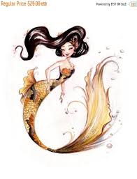 Gold Koi Fish Fine Art Print Etsy Mermaid Art Art Fantasy Art