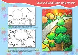 Kumpulan gambar berikut ini bisa digunakan untuk melatih anak belajar mewarnai. 46 Gambar Mewarnai Pemandangan Dan Contoh Warnanya Baru