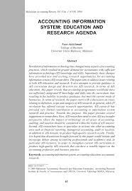 Pdf Accounting Information System Education And Research Agenda