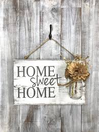 Home Sweet Home Sign Farmhouse Distressed Gray Rustic Home Etsy Door Wreaths Diy Rustic Wood Signs Porch Decorating