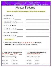Worksheet Number Patterns Students Will Identify And Extend Whole Number Patterns To Find Rule Number Patterns Number Patterns Worksheets Number Worksheets