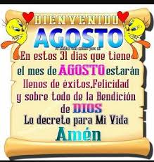 Resultado de imagen para bienvenido agosto