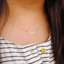Dazzle up any outfit.customize me! 14k Solid Gold Personalized Name Signature Necklace Nk011 Abhika Jewels