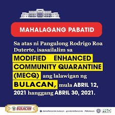 Enhanced community quarantine guidelines 2021. Bulacan Philippines Government Corona Advisory