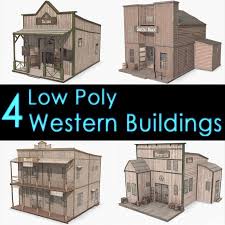 Western Buildings Saloon Bank 3d Model Old Western Towns Western Town Western Saloon
