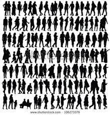 Free Vector Silhouettes Of People Standing Sitting Walking Silhouette People Silhouette Illustration Silhouette Vector