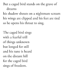 Caged Bird By Maya Angelou Excerpt Poetry Foundation Bird Poems Poetry