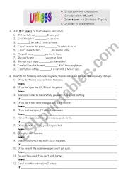 If Or Unless Rewrting Sentences Worksheet Template Grammar Worksheets Polynomials Interactive Notebook