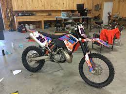 Very fun bike to ride. New Plastic Graphics On My Ktm 200 Xcw Ktm Dirt Bike Bike